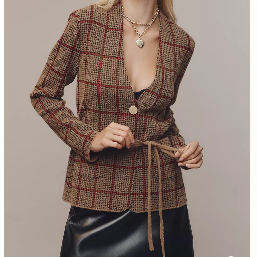 Anthropologie Plaid Brown Women's Jacket
